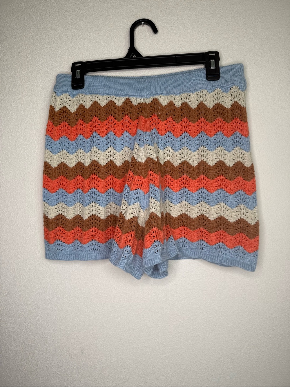Rip Curl Women's Santorini Sun Crochet Shorts Striped Crochet Knit High-Waist - Picture 5 of 6